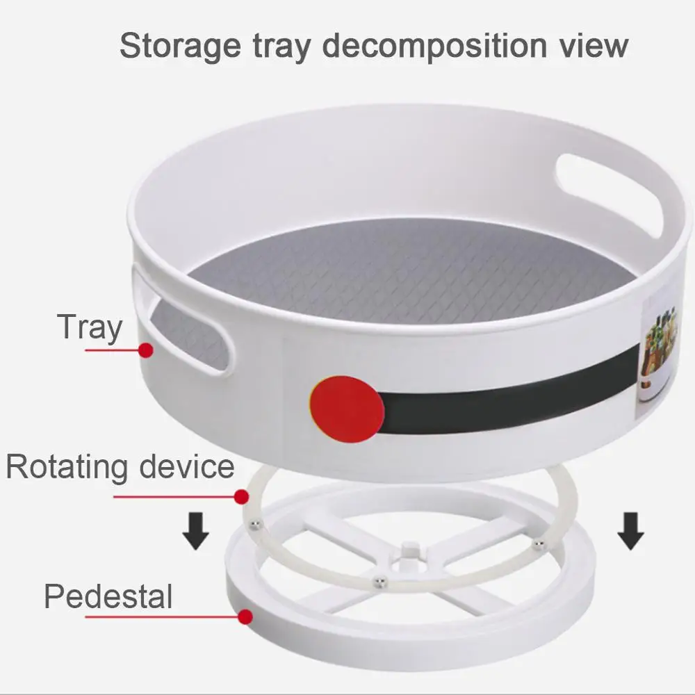 Multi-Function Anti-Skid Storage Tray Display Plastic Rotary Kitchen Bathroom Party Shelf Serving tray #2M24 | Дом и сад