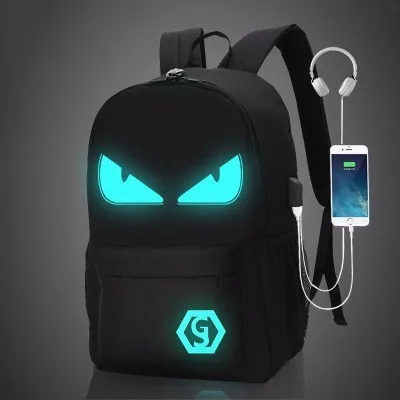 USB Devil C Школьный рюкзак для мальчиков и девочек, студенческий светящийся анимационный рюкзак с USB зарядкой, дорожные сумки для подростков, противоугонные рюкзаки - Цвет: USB Devil C