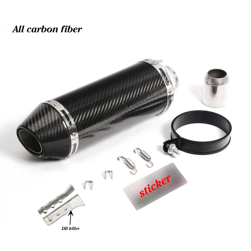 Универсальный 51 мм Мотоцикл углеродного волокна глушитель для выхлопной трубы глушитель выхлопных газов с DB убийца для ATV Z750 CB400 R6 MT07 Escape слипоны - Цвет: A