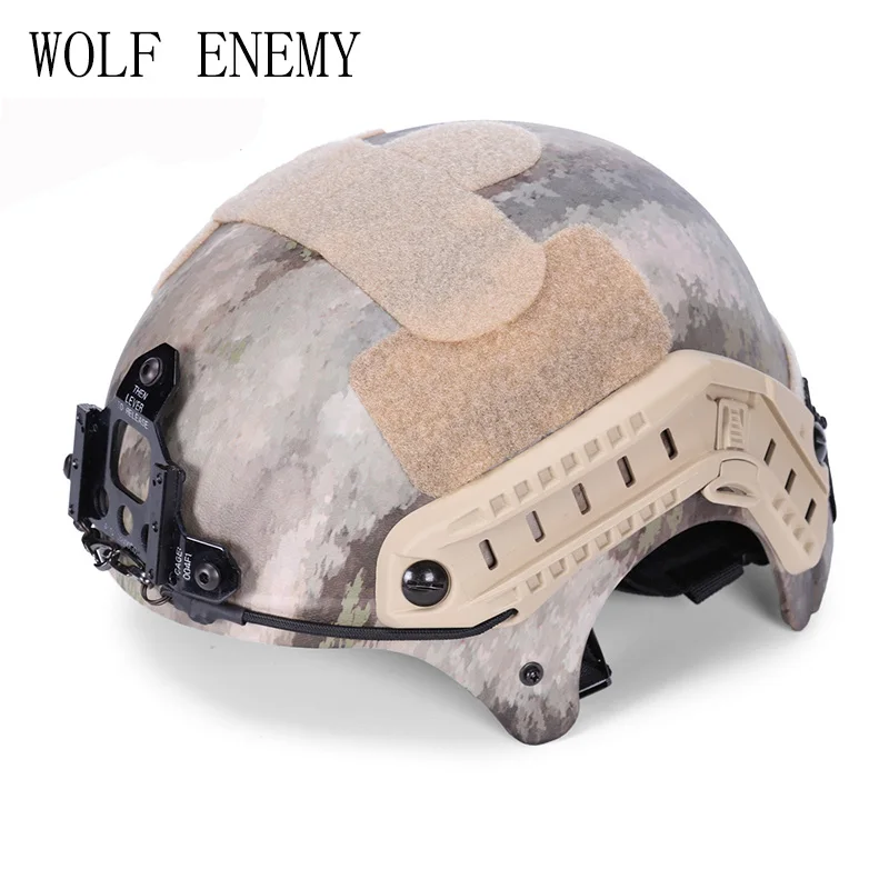 Шлем CS с декоративным узором для улицы креплением NVG и боковым направляющим