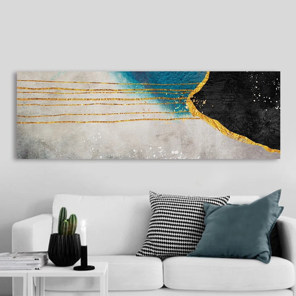 HDARTISAN настенная живопись на холсте Золотая абстрактная картина печать домашний