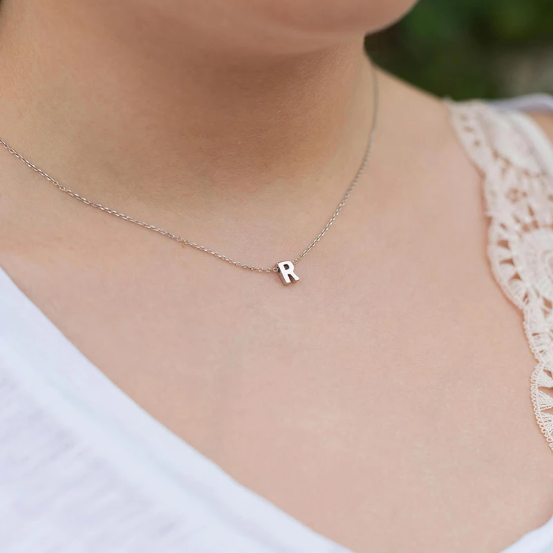 Fashion Golden Silver Color Necklace Elegant 26 Letters Pendant Clavicle Chain Charms Jewelry Women Girls Gift Necklaces | Украшения и