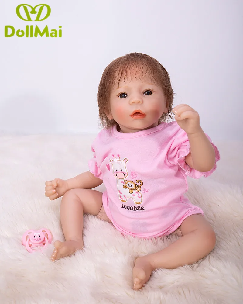 

48cm/19'' soft Silicone Body Reborn Girl Baby Doll Toys Newborn Princess Babies Doll Lovely Birthday Gift Child Present dollmai