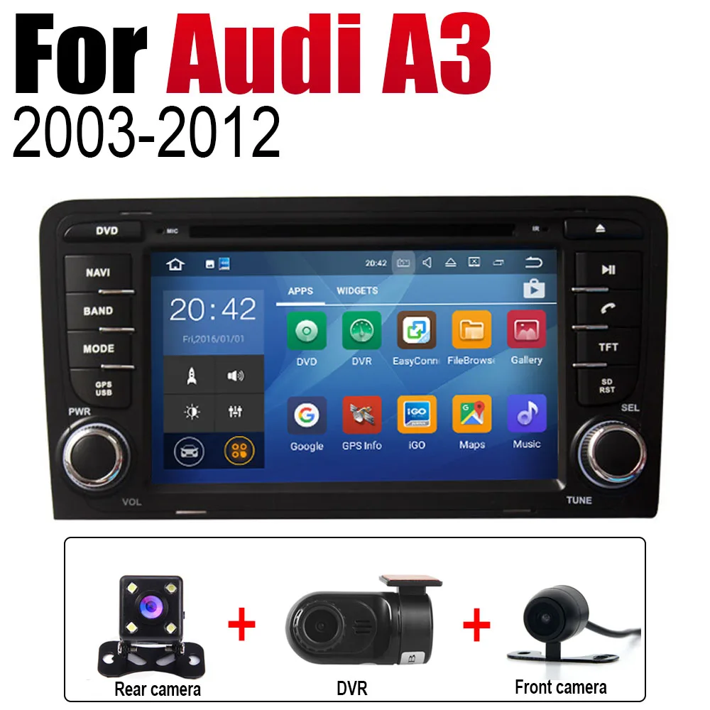 Extre Items 2 Din Автомобильный мультимедийный плеер Android радио для Audi A3 8P 2003~ 2012 MMI DVD gps Navi навигационная карта авто аудио bluetooth стерео - Цвет: Extre Items