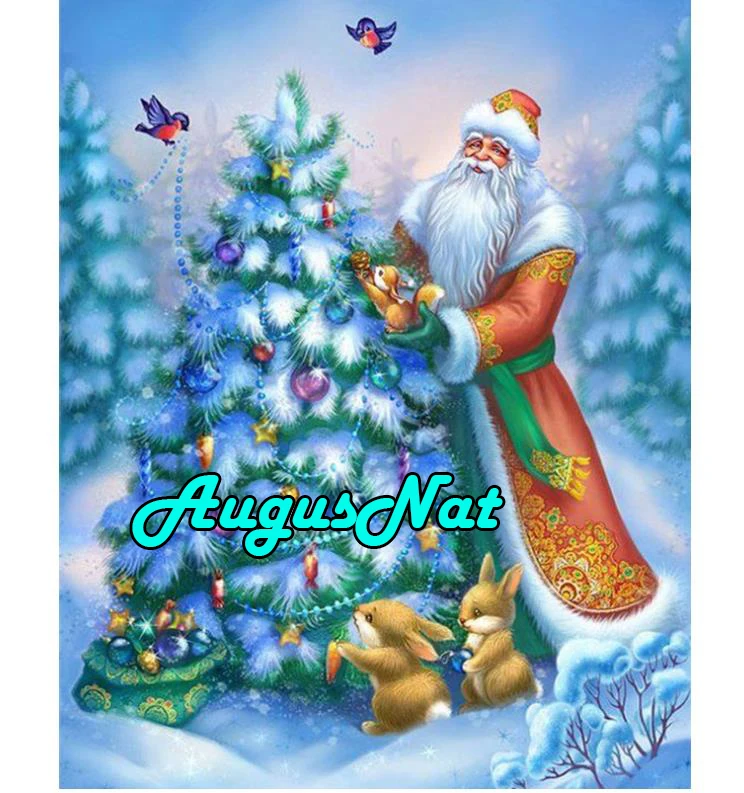 Рождественская дерево Алмазная картина Санта-Клаус daimond мозаика кролик Диамант