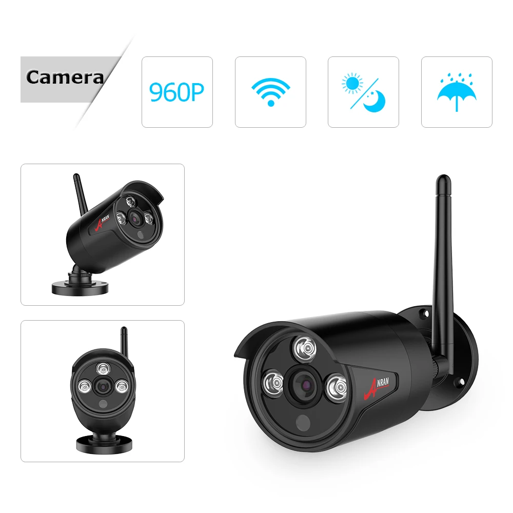 ANRAN Plug and Play P2P 8CH NVR Беспроводная система видеонаблюдения 6 шт 960P HD H.264 Мини Домашняя безопасность видео wifi IP камера комплект видеонаблюдения