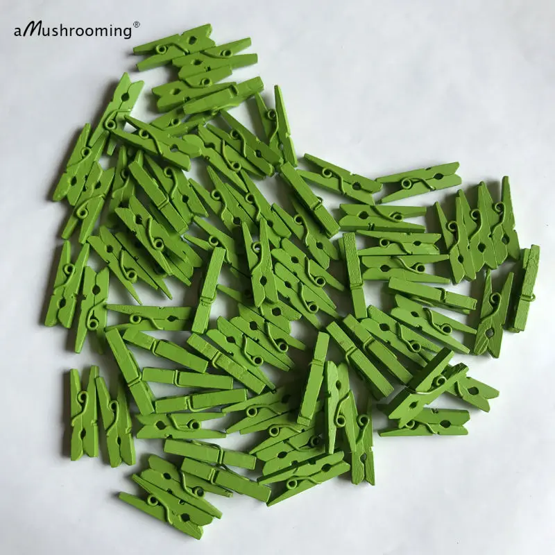 100 зеленые маленькие прищепки для бисера 1 дюйм зажимы баннеров Деревянные