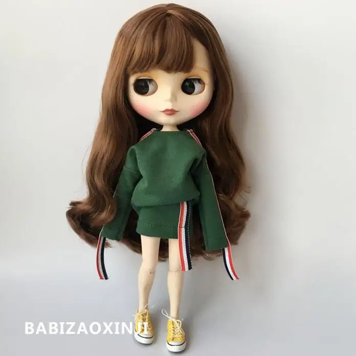 

B122 Blyth Doll clothes 30cm 1/6 dolls Azone Accessories Sweater with casual skirt 2pcs/set