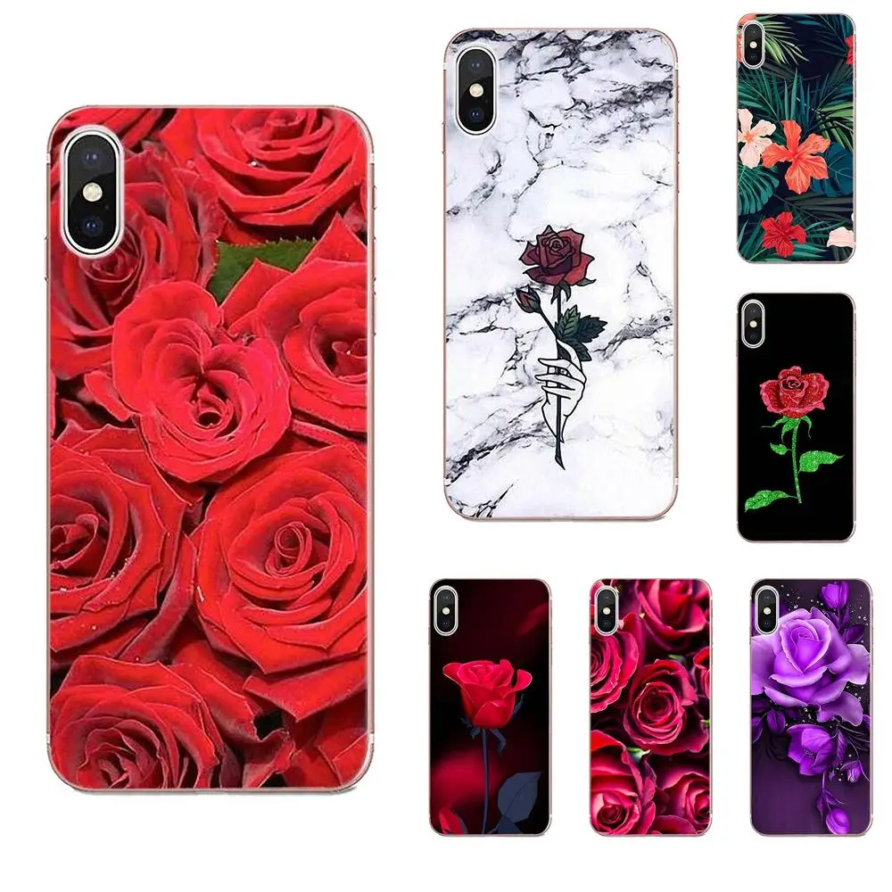 Мягкий чехол из ТПУ с узором для Apple iPhone 4 4S 5 5C 5S SE 6 6S 7 8 Plus X XS Max XR красивые красные