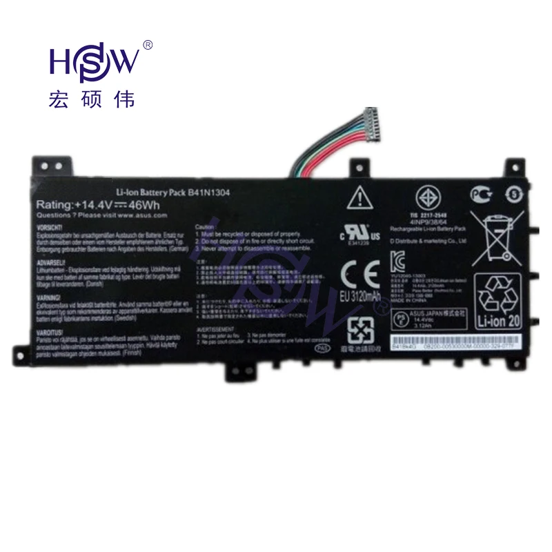 Новый аккумулятор HSW B41N1304 для ноутбука ASUS VivoBook V451L V451LA 14 4 в 46 Вт|Аккумуляторы
