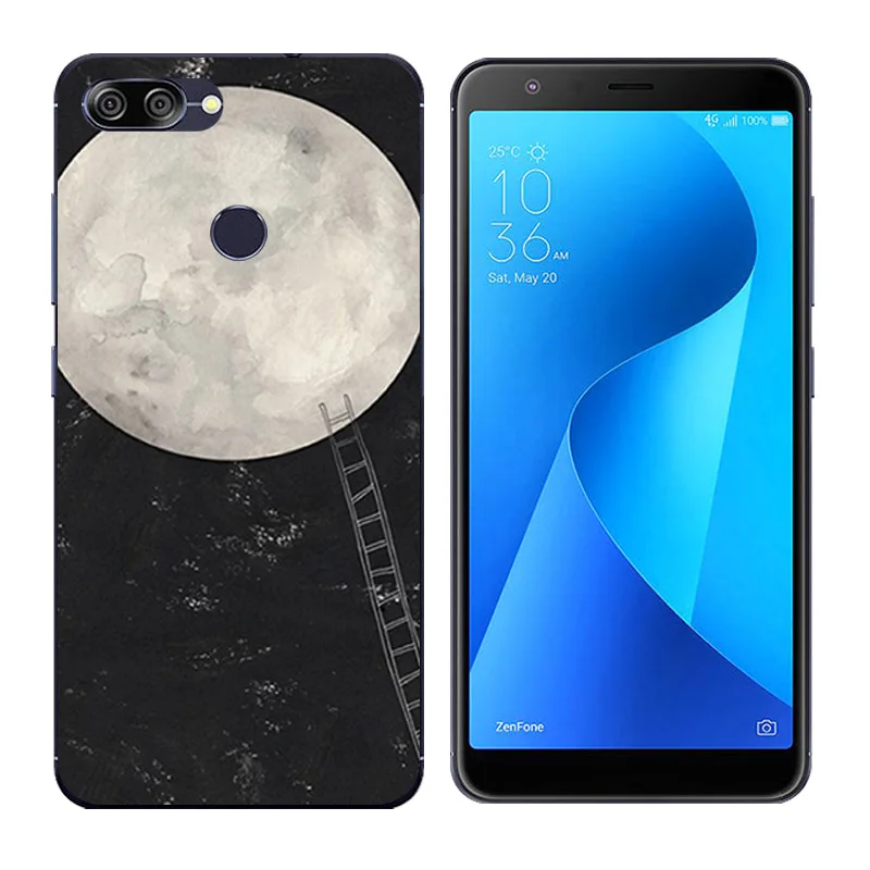 For ASUS Zenfone Max Plus M1 Cases TPU Girl Cat Printing ZB570TL X018D X018DC Silicone Back Cover |