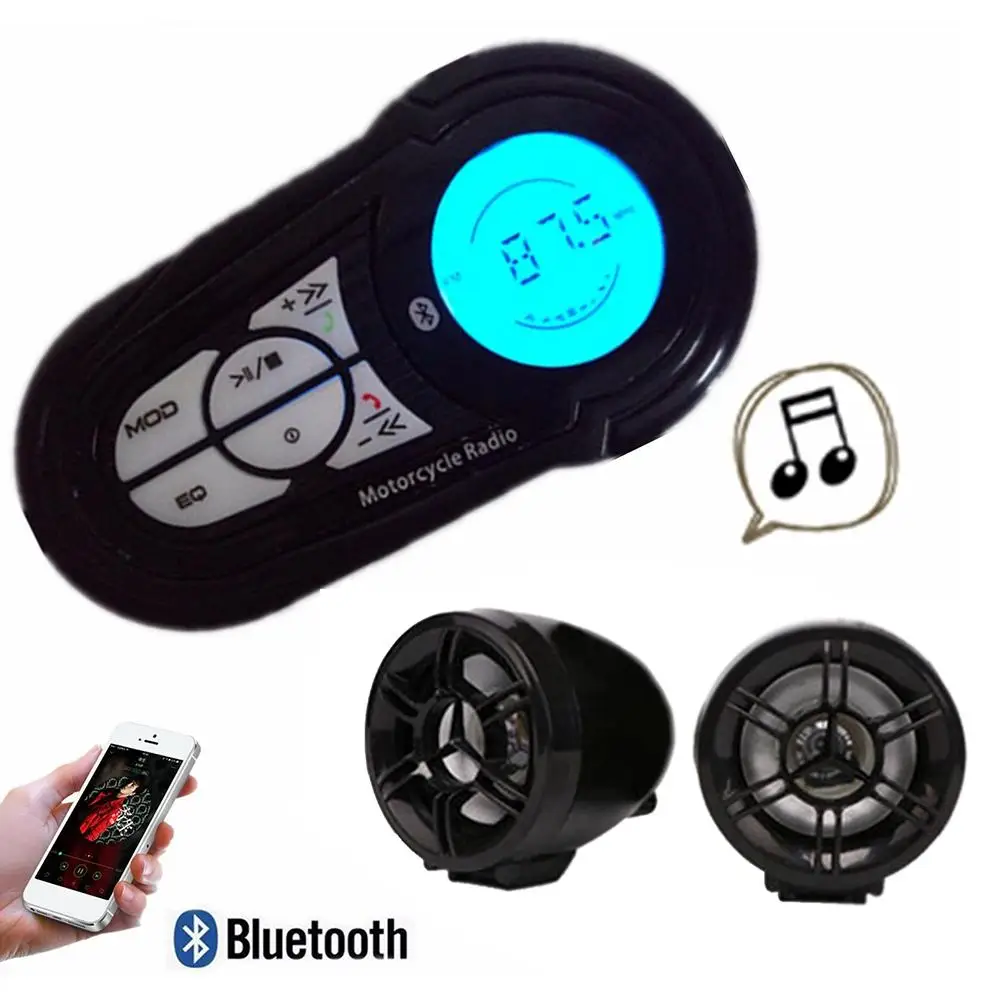 Мотоцикл динамик аудио mp3 плеер сабвуфер всепогодный усилитель звуковая