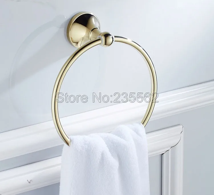 

Modern Gold Color Brass Wall Mounted Bathroom Towel Ring Holder lba876
