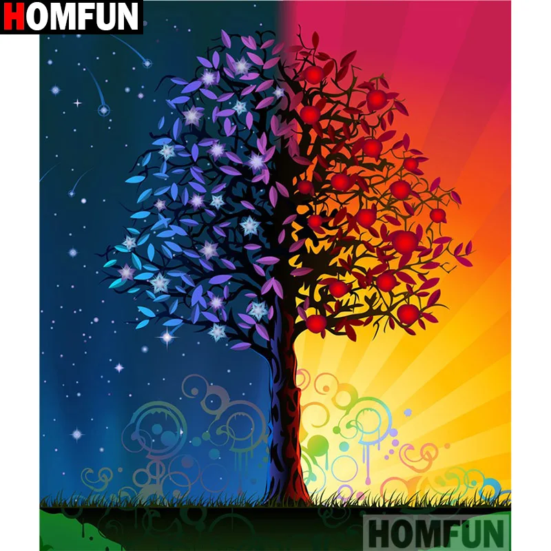 Алмазная 5D картина HOMFUN мультяшное дерево вышивка крестиком полная выкладка
