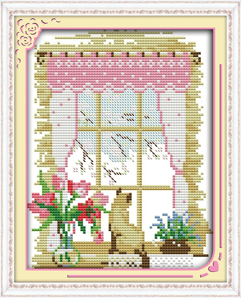 Joy Sunday F846F847F848 14CT 11CT весна/лето/осень четыре сезона снаружи окна домашний декор