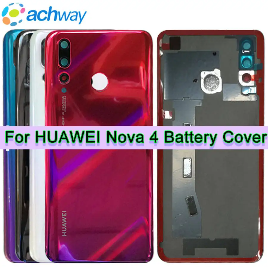 Новинка задняя крышка батарейного отсека для Huawei Nova 4 стеклянный задний корпус с