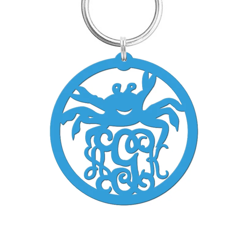 Под заказ брелок для ключей с монограммой подвеска сумки круглый китовый Краб