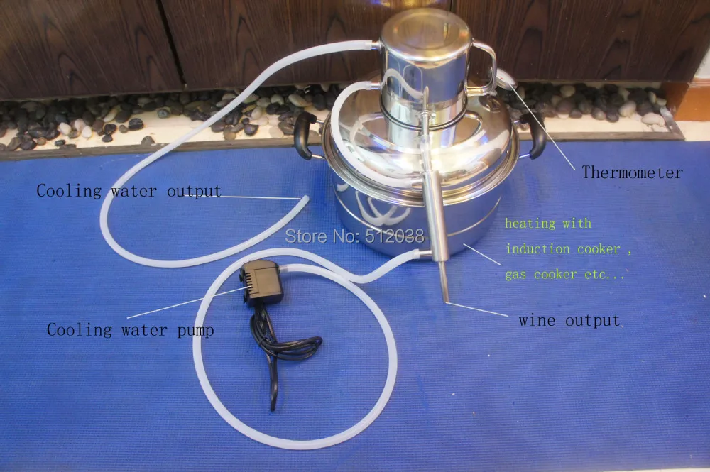 10 литровый спиртовой дистиллятор полностью из нержавеющей стали|distillation equipment|boiler
