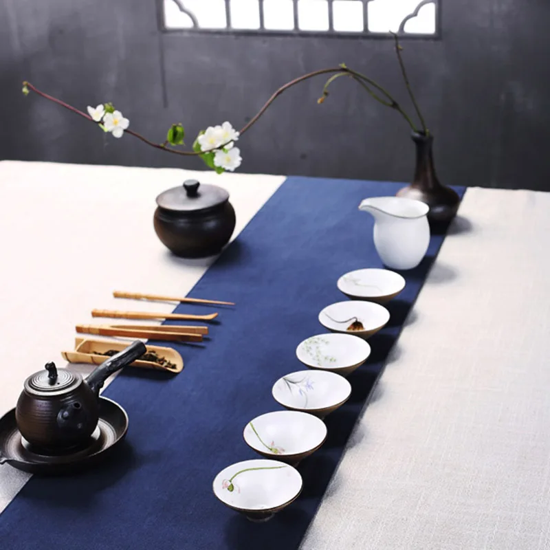 

6PCS/Lot Zen Hand Painted Lotus Teacup Chinese Coarse Pottery Kung Fu Tea Set Tea Cup Bowl 6 Patterns Master Cups Creative Decor