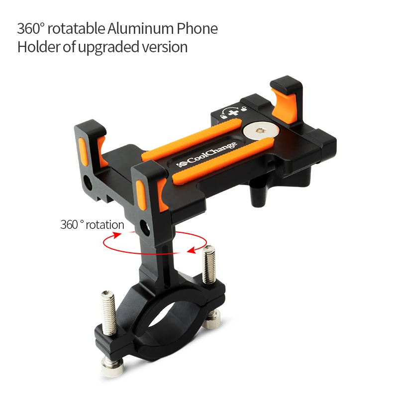 Rotatable 3201302 CoolChange держатель для велосипедного телефона, вращающийся держатель для велосипедного телефона из алюминиевого сплава, держатель для велосипедного руля, держатель для мобильного телефона, Аксессуары для велосипеда - Цвет: Rotatable 3201302