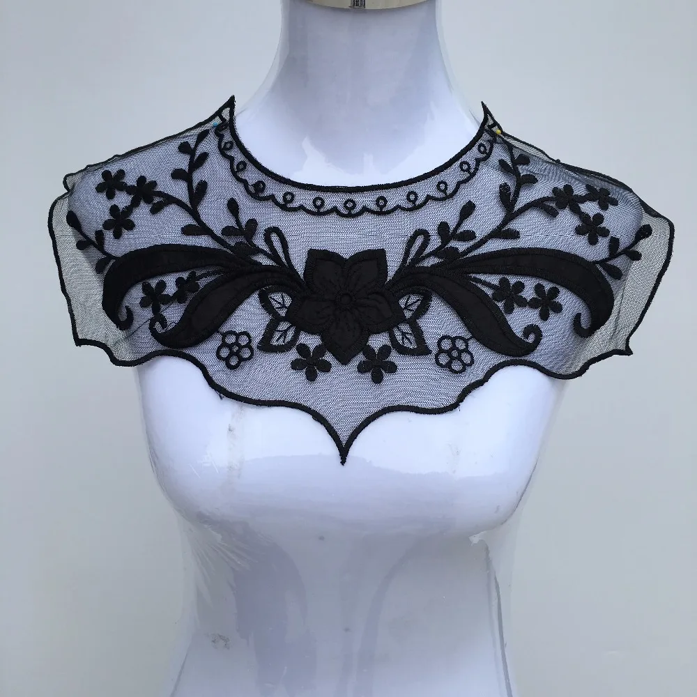 1 шт. вуаль черная ткань цветок венецианское кружево швейная аппликация сделай