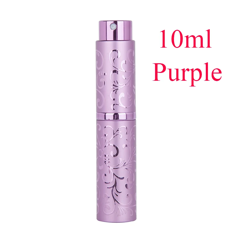 10ml Purple 8ml10ml15ml металлический алюминиевый флакон для духов, косметический флакон с распылителем, портативная пустая бутылка для путешествий, стакан для путешествий - Цвет: 10ml Purple
