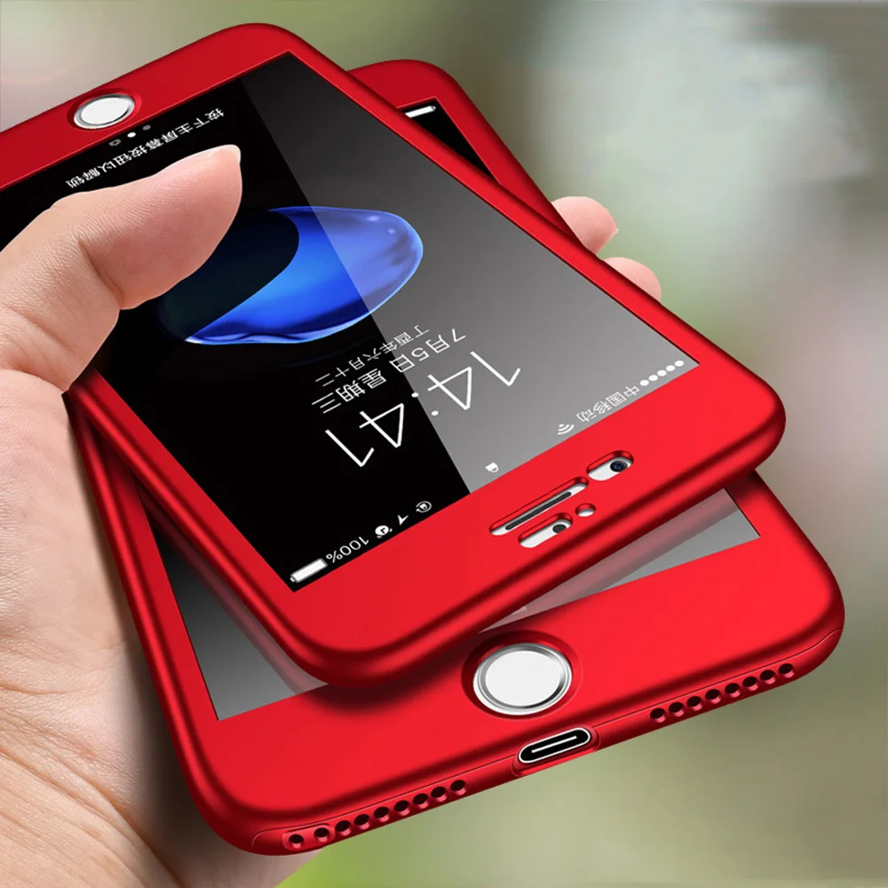 Eqvvol 360 Full Protective Case For iPhone XS MAX XR X 8 7 6 6S Plus Cover With Tempered Glass Solid Color 10 Cases | Мобильные