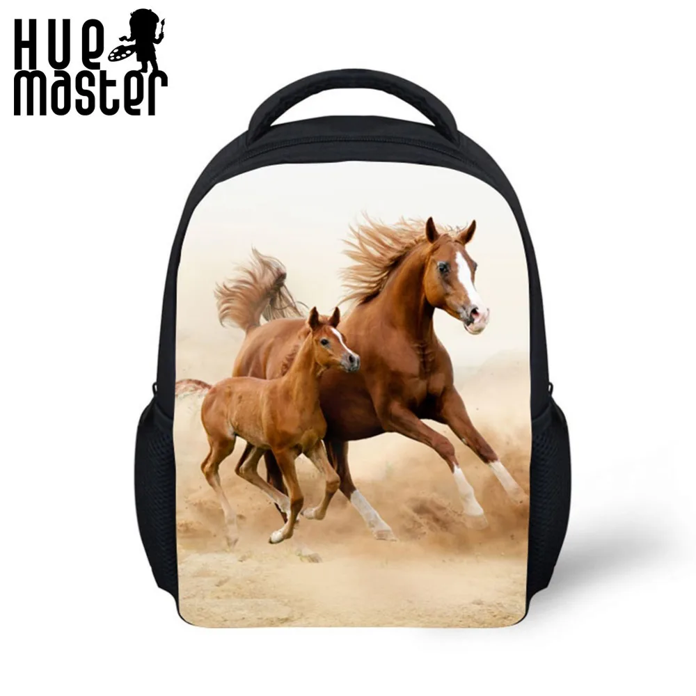 12 дюймовый школьный рюкзак с рисунком лошади подходит для мальчиков и девочек