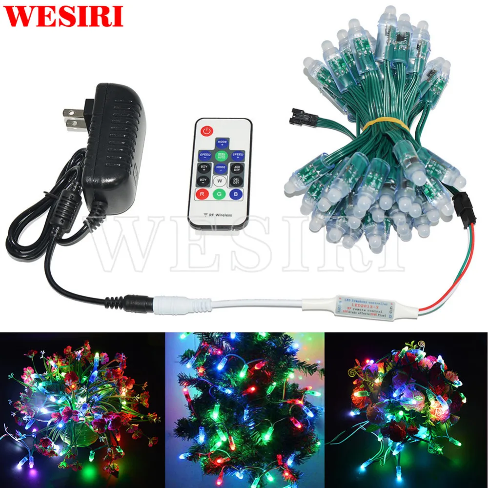50 шт./лот 12 мм WS2811 2811 IC RGB СВЕТОДИОДНЫЕ пиксели модуль струнные огни комплект