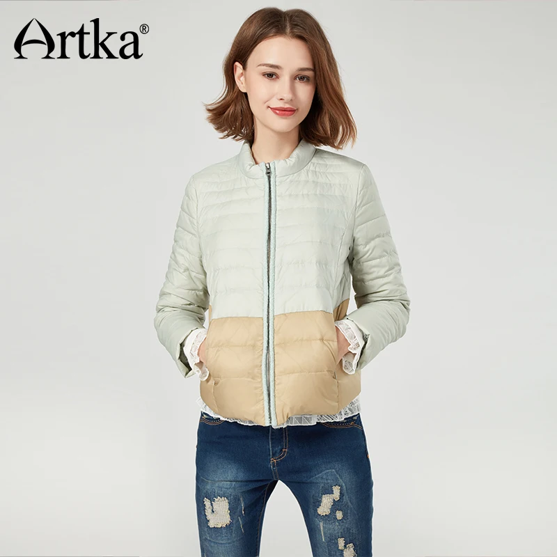 Artka 2015 женская ретро новая коллекция зимней одежды стоячем воротником с длинными