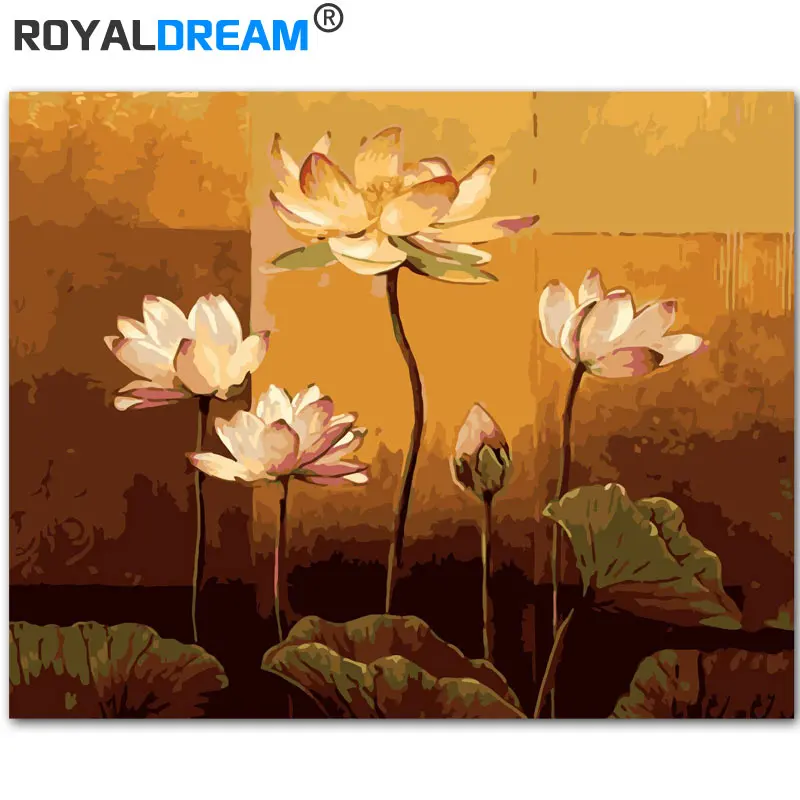 ROYALDREAM осенний пейзаж DIY живопись по номерам картина маслом в рамке Современная
