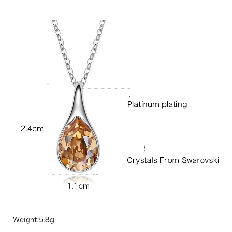 Malanda Water Drop Pendant Necklaces For Women New Fashion Crystals From Swarovski Necklace Elegant Wedding Party Jewelry Gift