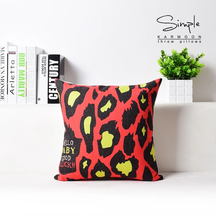 Популярные художественная подушка крышка стола льняные леопардовые очки