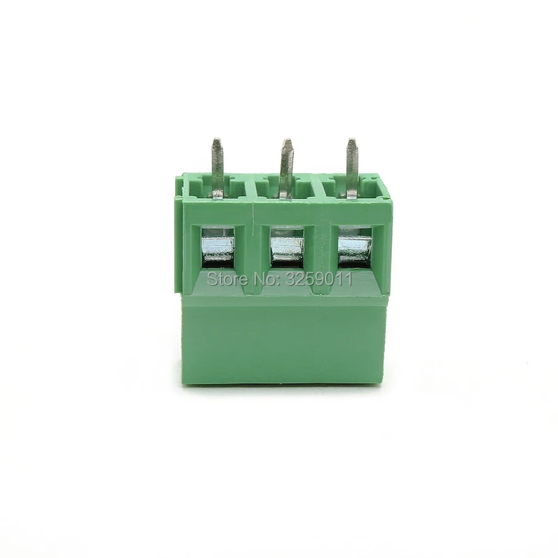 100 шт PCB винт Универсальный клеммный блок разъем шаг 5 0 мм 2PIN 300V 10A KF 128-5.0-3P зеленый