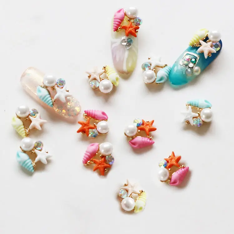 20 штук новый сплав стикеры 3D на ногти Nail Art Раковина Морская звезда ювелирные