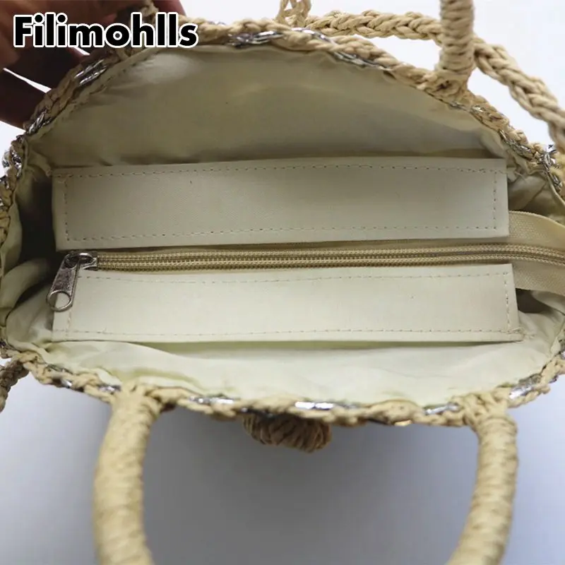 Ручная работа плетеная круглая сумка из ротанга винтажная Ретро соломенная