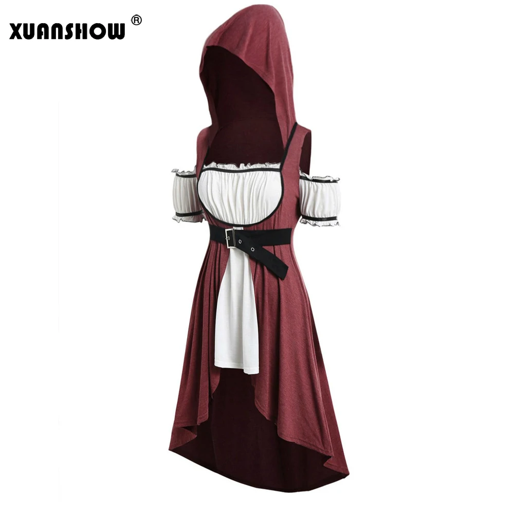 XUANSHOW Robe Ete 2019 Femme с открытыми плечами Лоскутные Женские винтажные толстовки