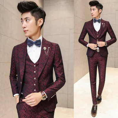 Бургундия Мужские бордовые Костюмы Для Выпускного Бала Костюм Homme Mariage Terno Masculino Traje Hombre Slim Fit мужской свадебный смокинг для мужчин - Цвет: Бургундия