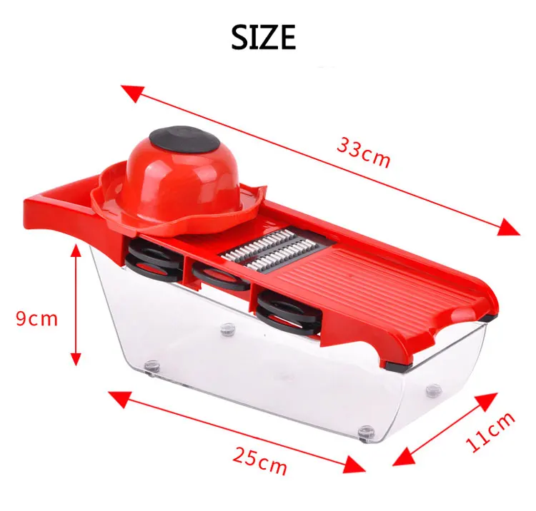 Мульти-лезвия мандолина овощерезки Регулируемая ручная еда картофель лук Терка с чашей кухонные аксессуары