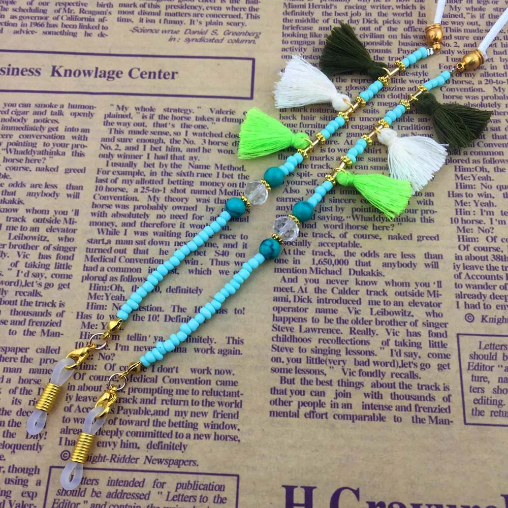 Женский богемный шнур для солнцезащитных очков модная цепочка с бусинами в стиле