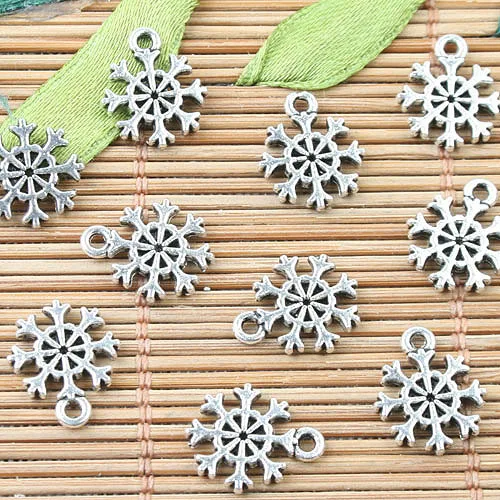 

Tibetan Silver 2sided 10mm mini snowflake design charms 80pcs EF0014