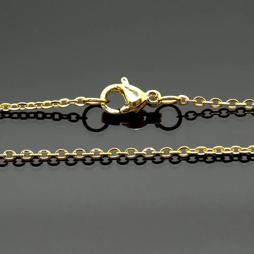 Ожерелье с золотым покрытием из нержавеющей стали 1 мм 10 ''-36'' | Украшения