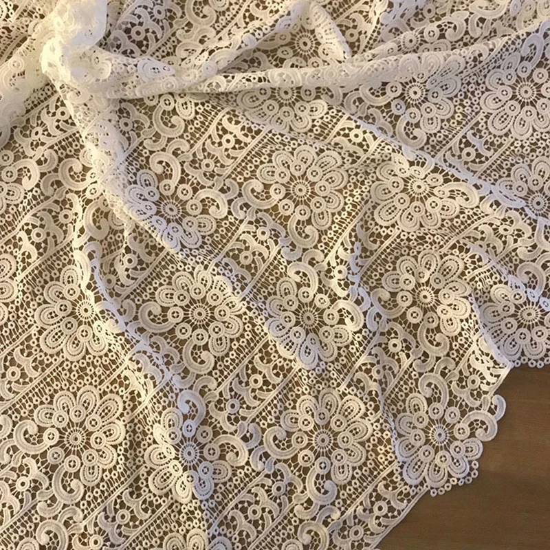 Нигерийская кружевная ткань 5 ярдов Высококачественная африканская белая из