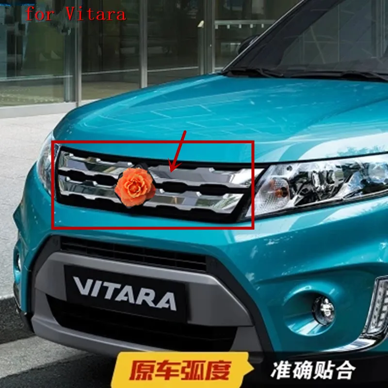 Автомобильный чехол для Suzuki Vitara ABS Хромированная передняя решетка Вокруг отделки гоночных грилей отделка автомобиля Стайлинг Аксессуары
