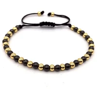 4mm mens bracelet blackgold round beads bangle for men health slimming bracelets women stacking bracelet beaded bracelet