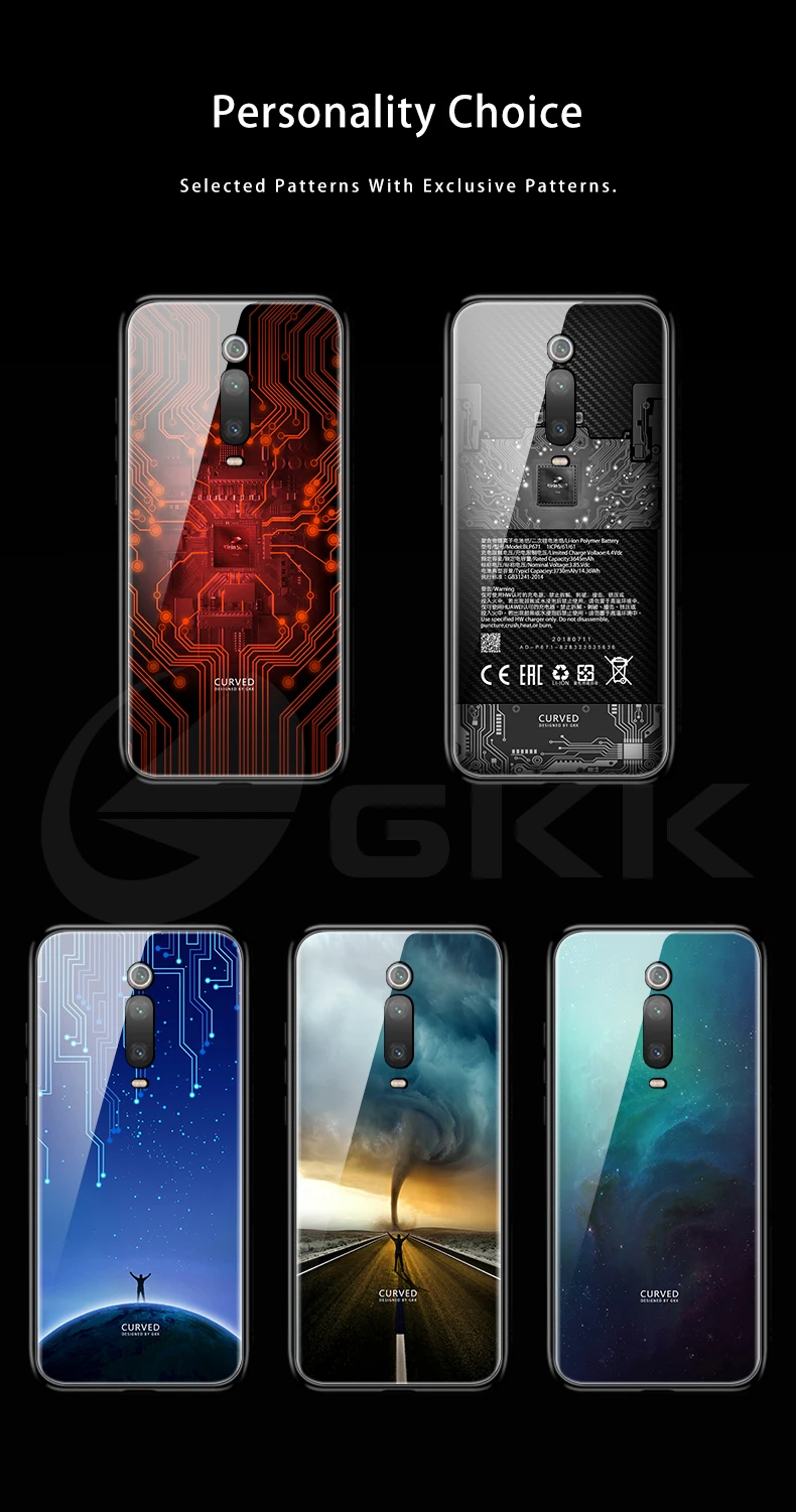 Чехол из закаленного стекла GKK для xiaomi redmi K20 Pro Чехол с защитой от воды и ударов чехол с мягкими краями для xiaomi mi 9T Pro Чехол Fundas