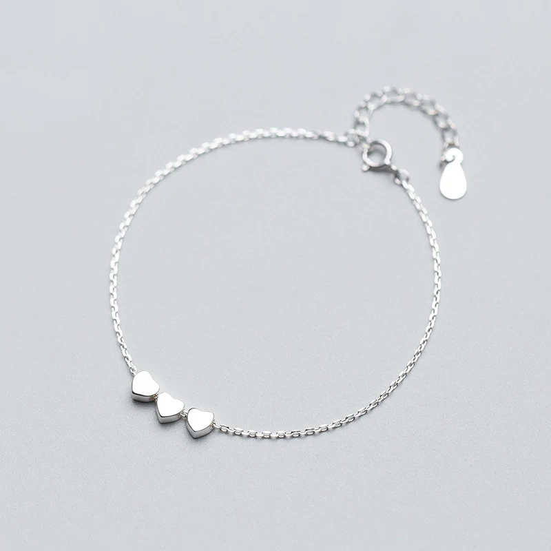 

MloveAcc Hot Sale 100% 925 Sterling Silver Sweetheart Heart Beads Bracelet Women Luxury Authentic Silver Jewelry