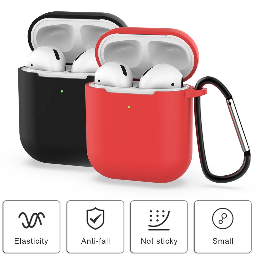 solid color silicone case for airpods 2 cute protective earphone cover for apple airpods 2 wireless charging box shockproof case free global shipping