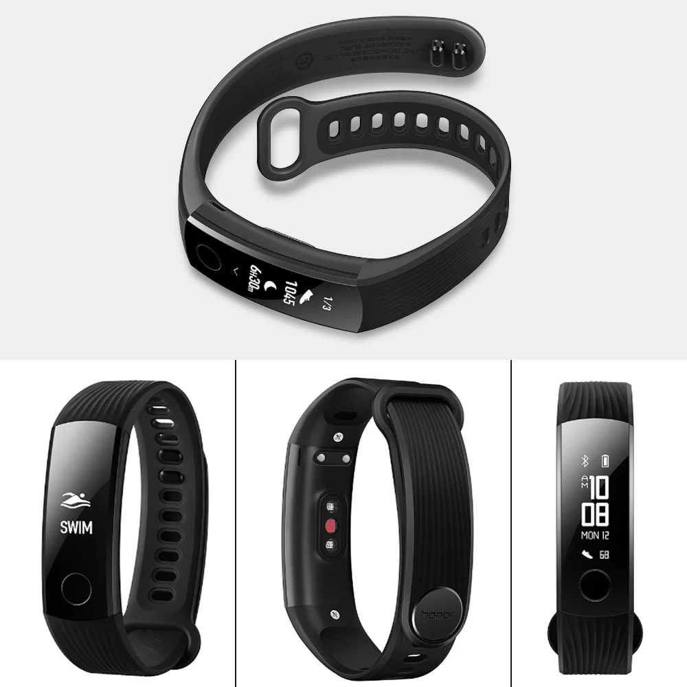 Original Huawei Honor Band 3 Smart Real-time Heart Rate Monitoring 0.91&quot OLED Screen Waterproof for Swimming Fitness Tracke |