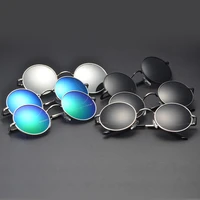 trendy vintage round polarized sunglasses for men women classic sun glasses alloy metal frame driving eyewear eyeglasses uv400